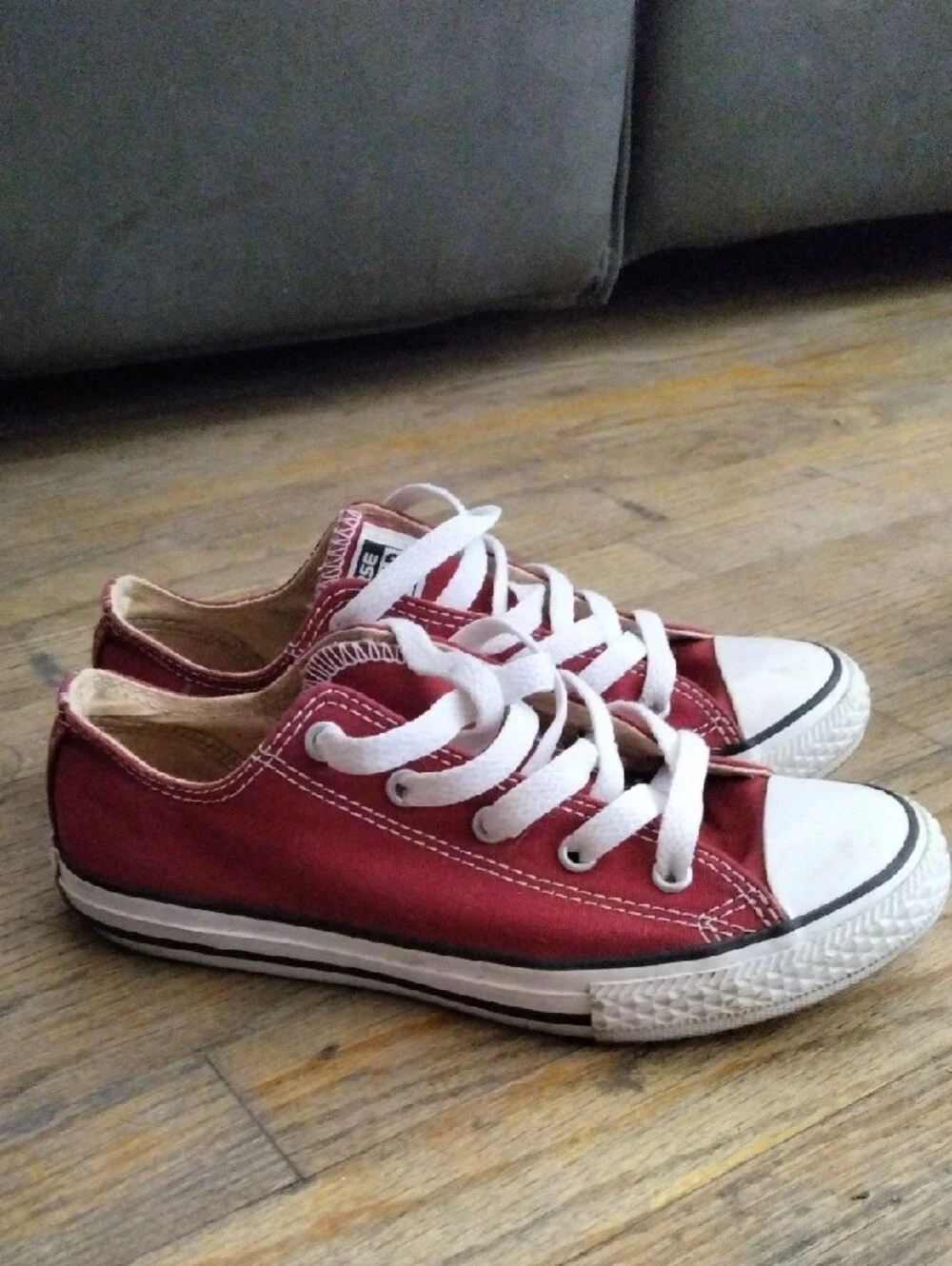 Converse Kids Red Low-Top Sneakers with White Laces